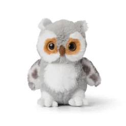 Peluche chouette duveteuse grise WWW -15 cm