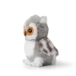Peluche chouette duveteuse grise WWW -15 cm