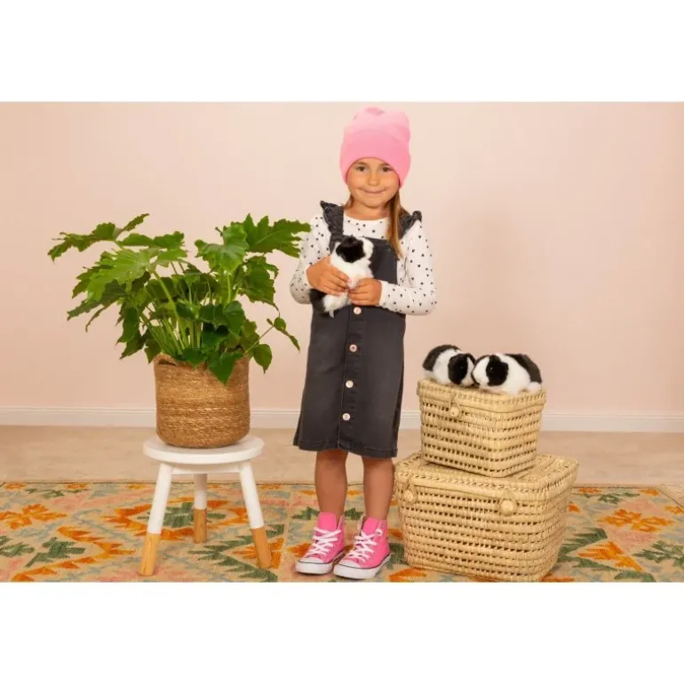 Peluche cochon d'Inde noir et blanc - 20 cm