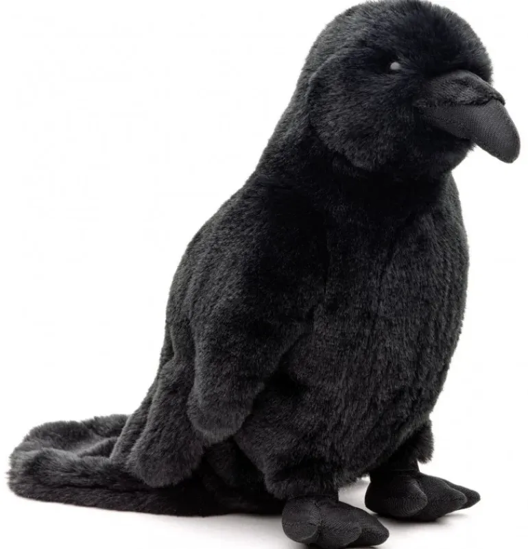 Peluche corbeau noir - 23 cm