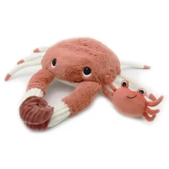 Peluche crabe maman et son bébé Cassecou terracotta