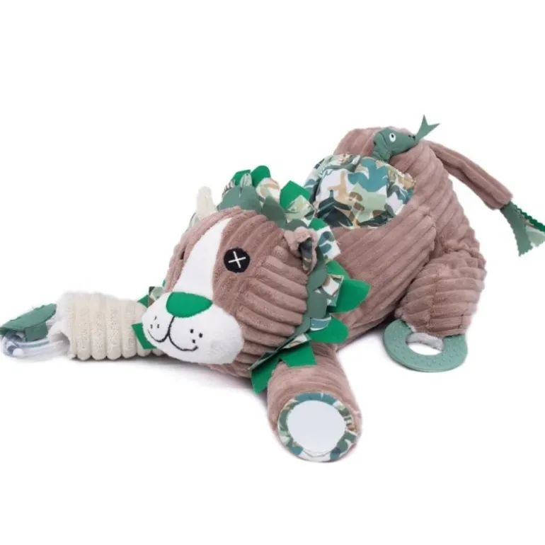 Peluche d'activité bébé Jélékros le lion