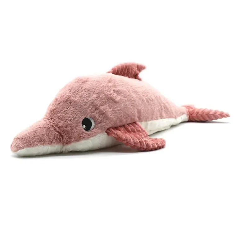 Peluche dauphin Tofou maman et son bébé rose