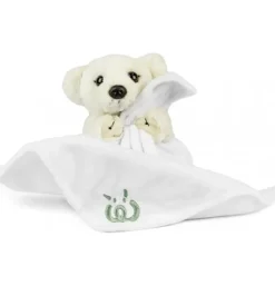 Peluche doudou bébé ours polaire avec mouchoir