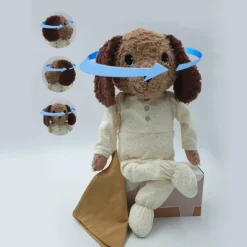 Peluche doudou chien Ticki bleu