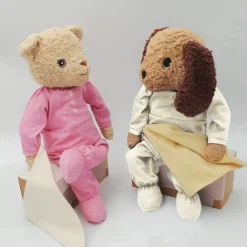 Peluche doudou chien Ticki crème