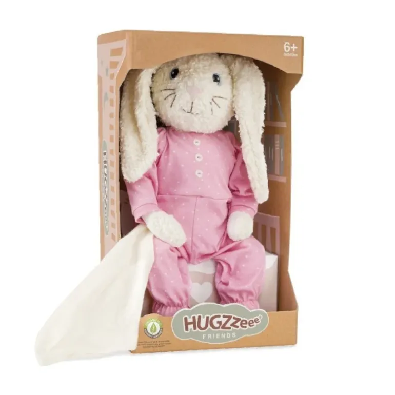 Peluche doudou lapin Hoopsi rose