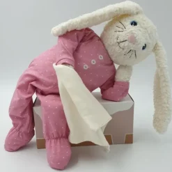 Peluche doudou lapin Hoopsi rose