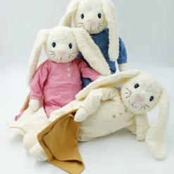 Peluche doudou lapin Hoopsi crème