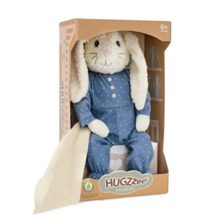 Peluche doudou lapin Hoopsi bleu