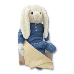 Peluche doudou lapin Hoopsi bleu