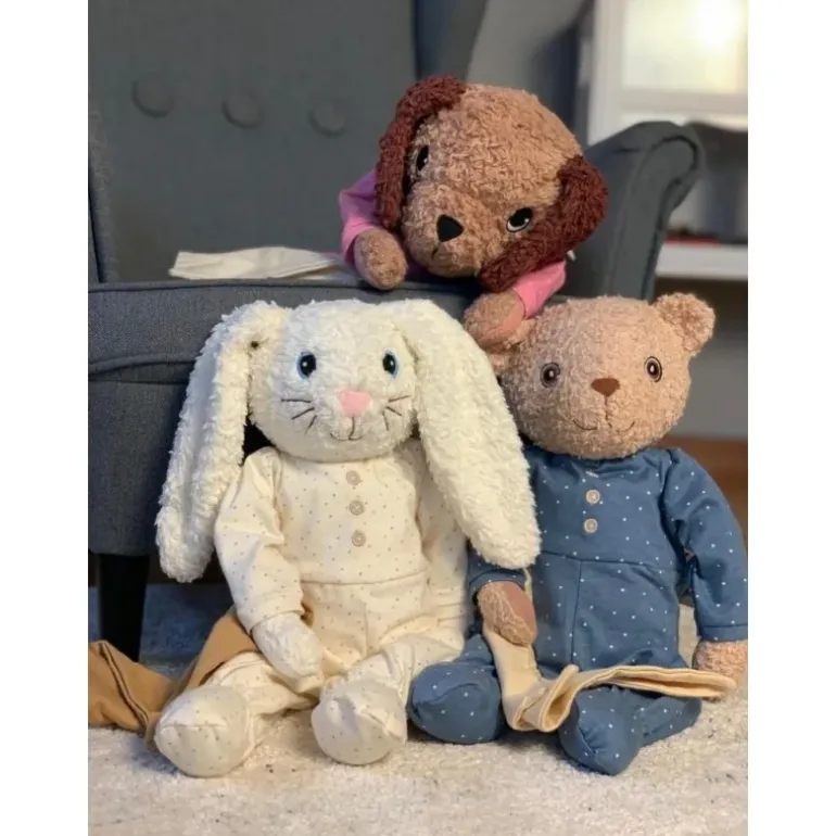 Peluche doudou lapin Hoopsi bleu