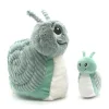 Peluche escargot Speedou maman et son bébé vert menthe
