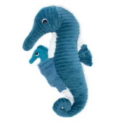 Peluche hippocampe papa/bébé Papadou bleu