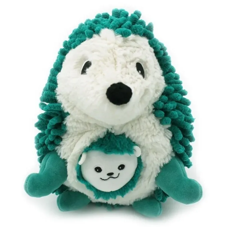 Peluche hérisson maman et son bébé Piktou vert