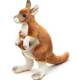 Peluche kangourou avec bébé - 23 cm