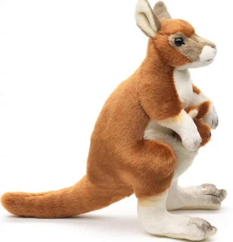 Peluche kangourou avec bébé - 23 cm