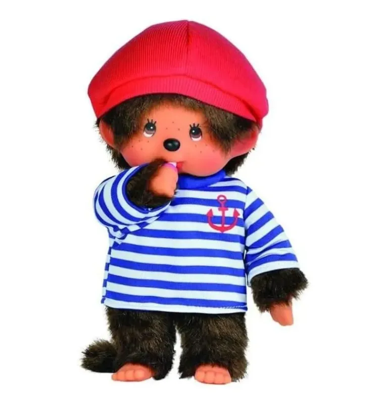Peluche Kiki Monchhichi Garçon marin - 20 cm