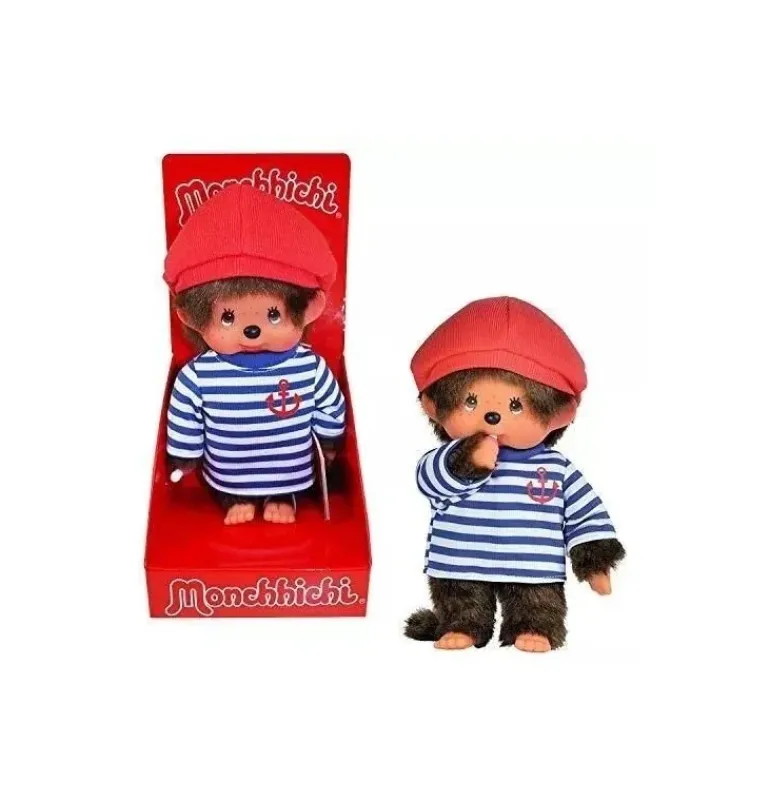 Peluche Kiki Monchhichi Garçon marin - 20 cm