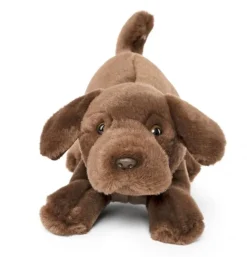 Peluche labrador chocolat - 24 cm