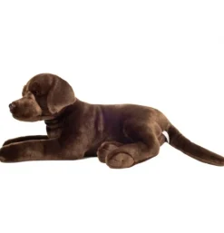 Peluche labrador couché brun chocolat - 50 cm