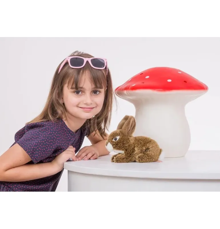 Peluche lapin assis marron - 19 cm