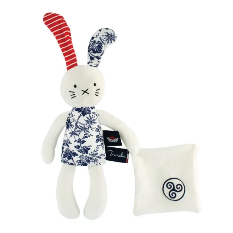 Peluche lapin avec Doudou – Île aux fleurs motif Triskel