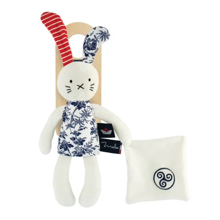 Peluche lapin avec Doudou – Île aux fleurs motif Triskel