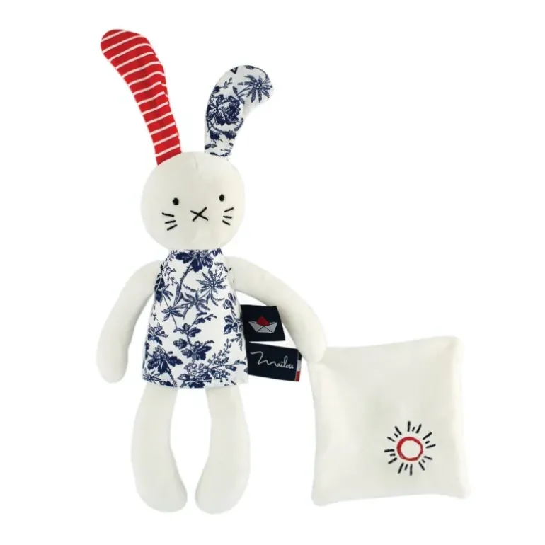 Peluche lapin avec Doudou – Île aux fleurs motif Soleil