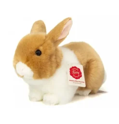 Peluche lapin beige et blanc - 23 cm