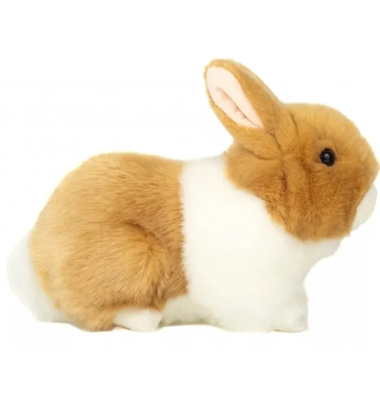 Peluche lapin beige et blanc - 23 cm