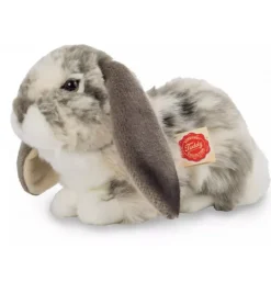 Peluche lapin bélier gris et blanc - 30 cm
