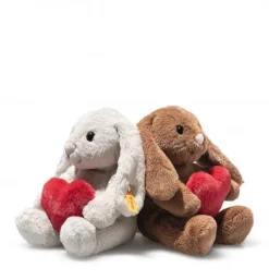 Peluche lapin Hoppie Love avec cœur - 16 cm