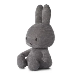 Peluche lapin Miffy en velours côtelé gris - 50 cm