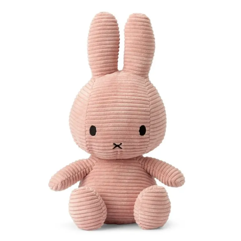 Peluche lapin Miffy en velours côtelé rose - 33 cm