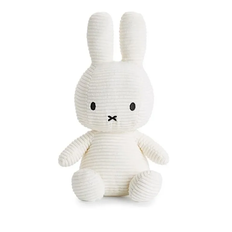 Peluche lapin Miffy velours côtelé blanc - 33 cm