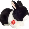 Peluche lapin noir et blanc - 23 cm