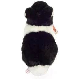 Peluche lapin noir et blanc - 23 cm