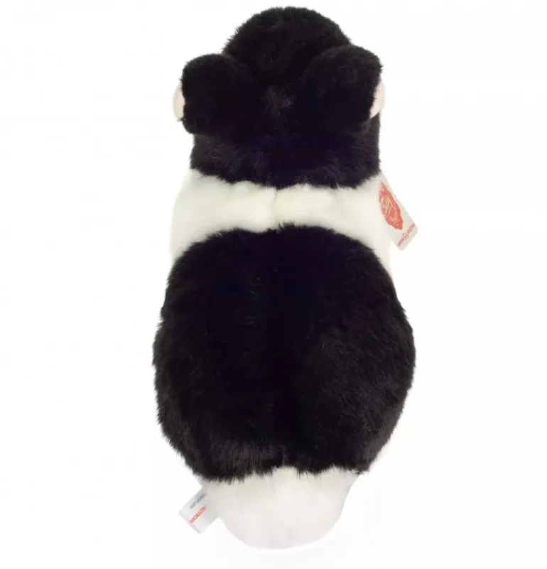 Peluche lapin noir et blanc - 23 cm