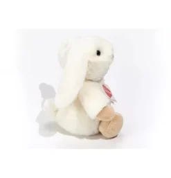 Peluche lapin Poppi blanc - 15 cm