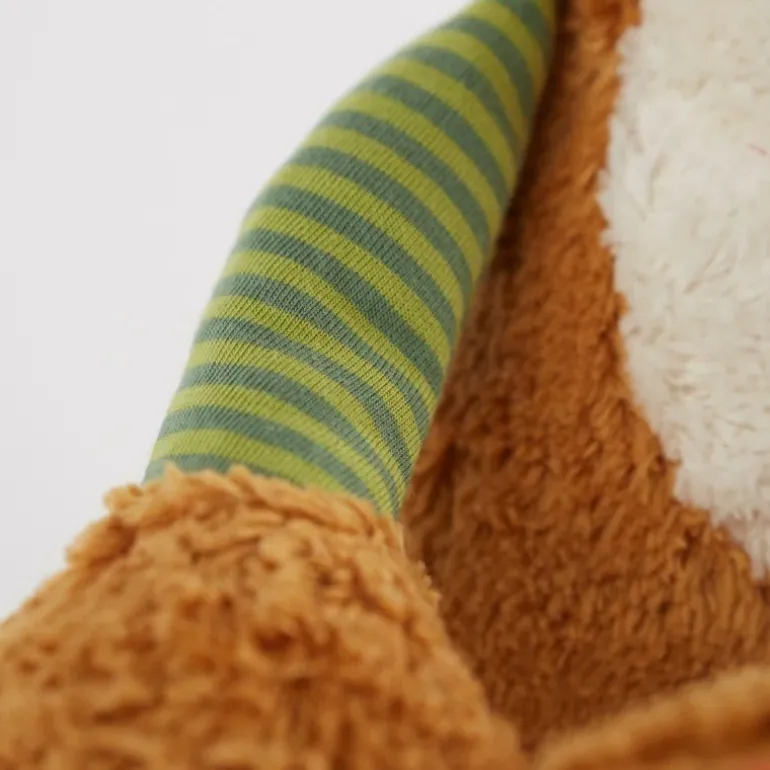 Peluche lion Patchwork en coton bio, Green