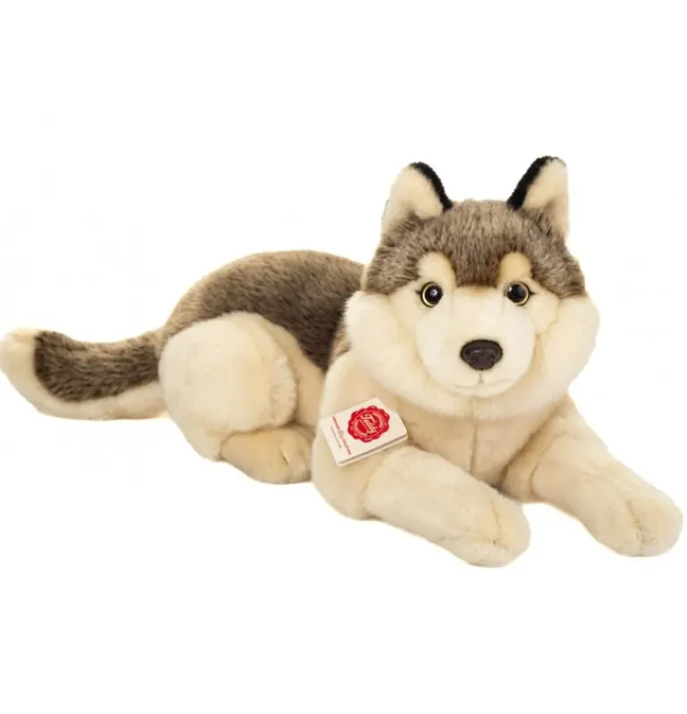Peluche loup couché - 40 cm