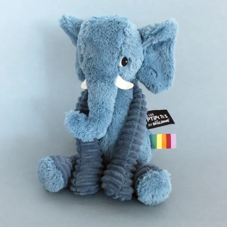 Peluche éléphant Dimoitou bleu