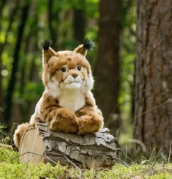 Peluche lynx couché - 45 cm