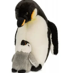 Peluche manchot empereur avec bébé - 26 cm