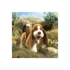 Peluche marionnette Basset Hound