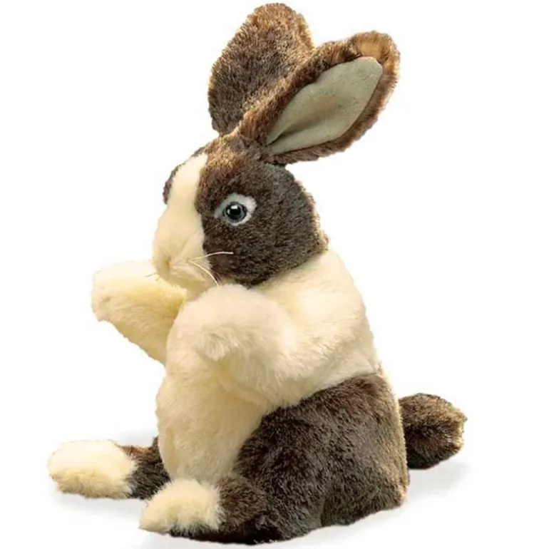 Peluche marionnette Bébé Lapin hollandais