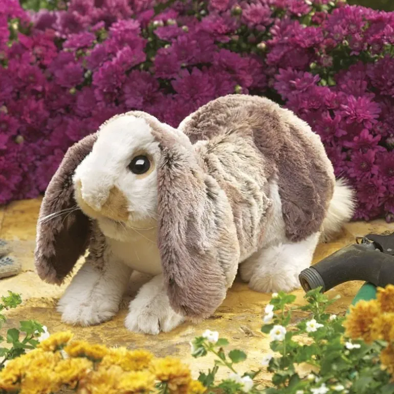 Peluche marionnette Bébé lapin à oreilles tombantes