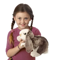Peluche marionnette Bébé lapin à oreilles tombantes