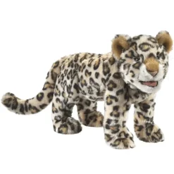 Peluche marionnette bébé léopard